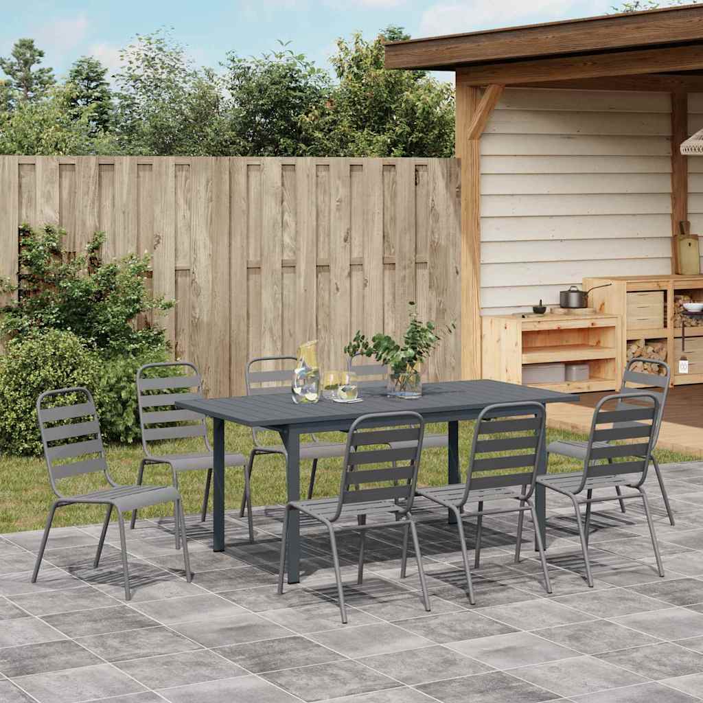 Conjunto de Comedor de Jardín 9 pcs Antracita