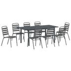 Conjunto de Comedor de Jardín 9 pcs Antracita