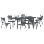 Conjunto de Comedor de Jardín 9 pcs Antracita