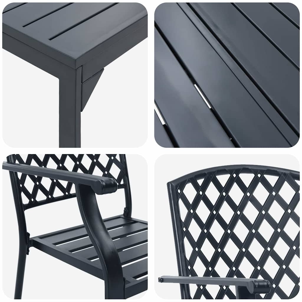 Conjunto de Comedor de Jardín 7 pcs Antracita