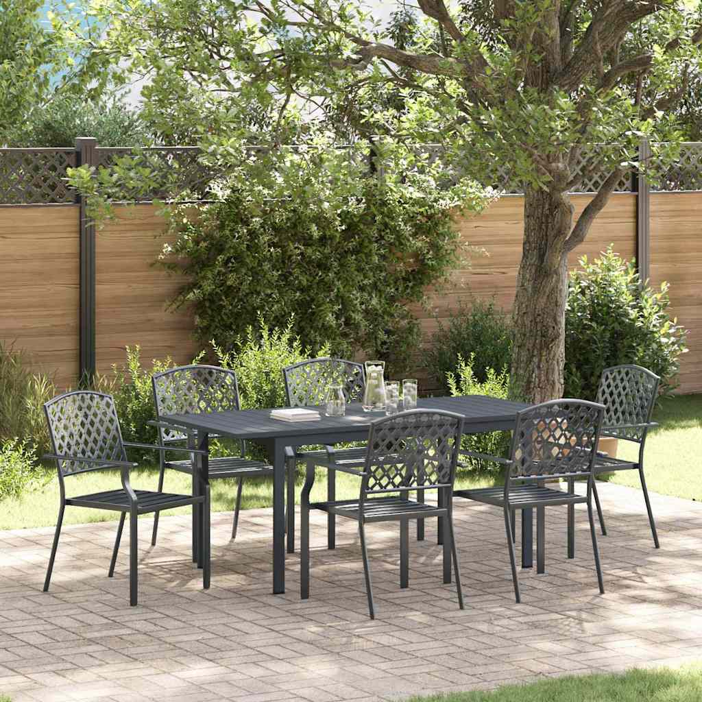 Conjunto de Comedor de Jardín 7 pcs Antracita