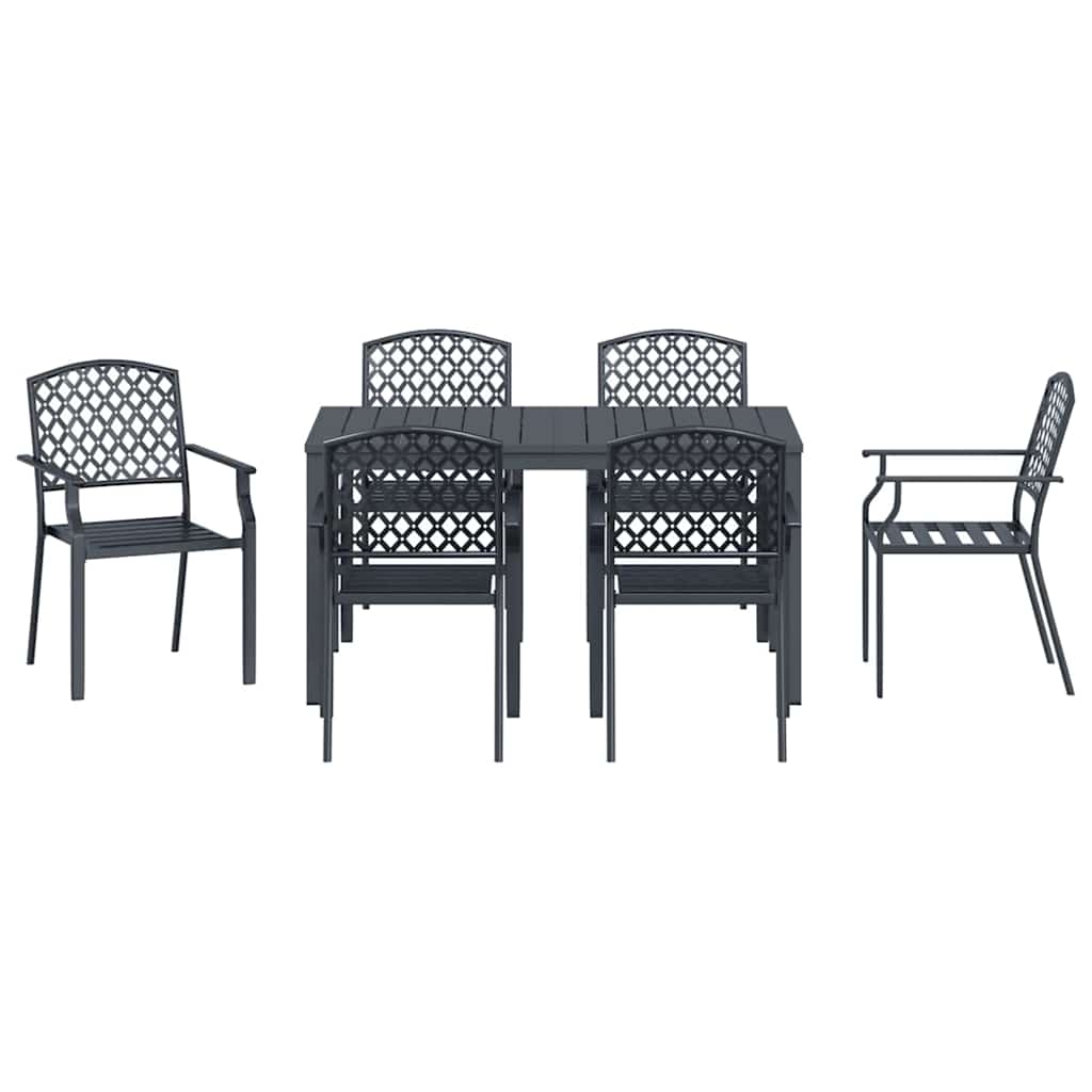 Conjunto de Comedor de Jardín 7 pcs Antracita