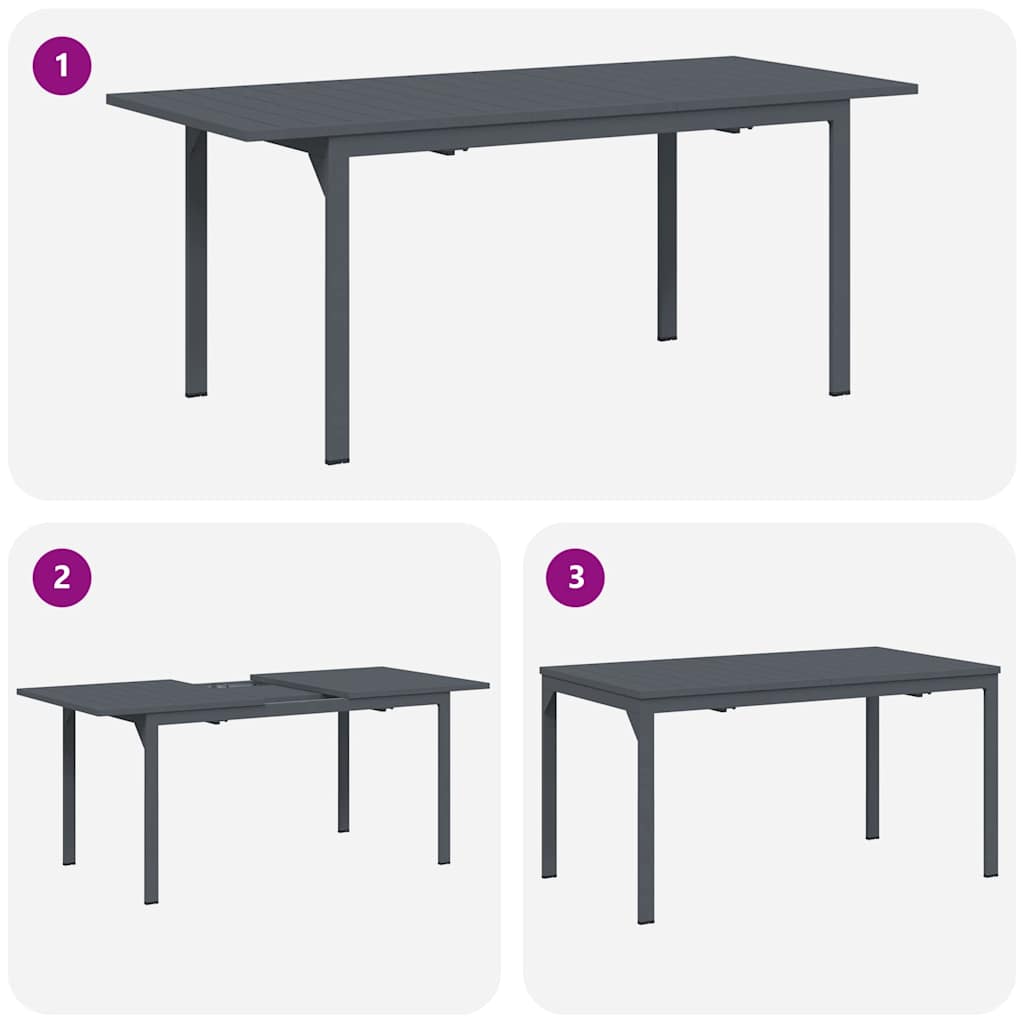 Conjunto de Comedor de Jardín 7 pcs Antracita