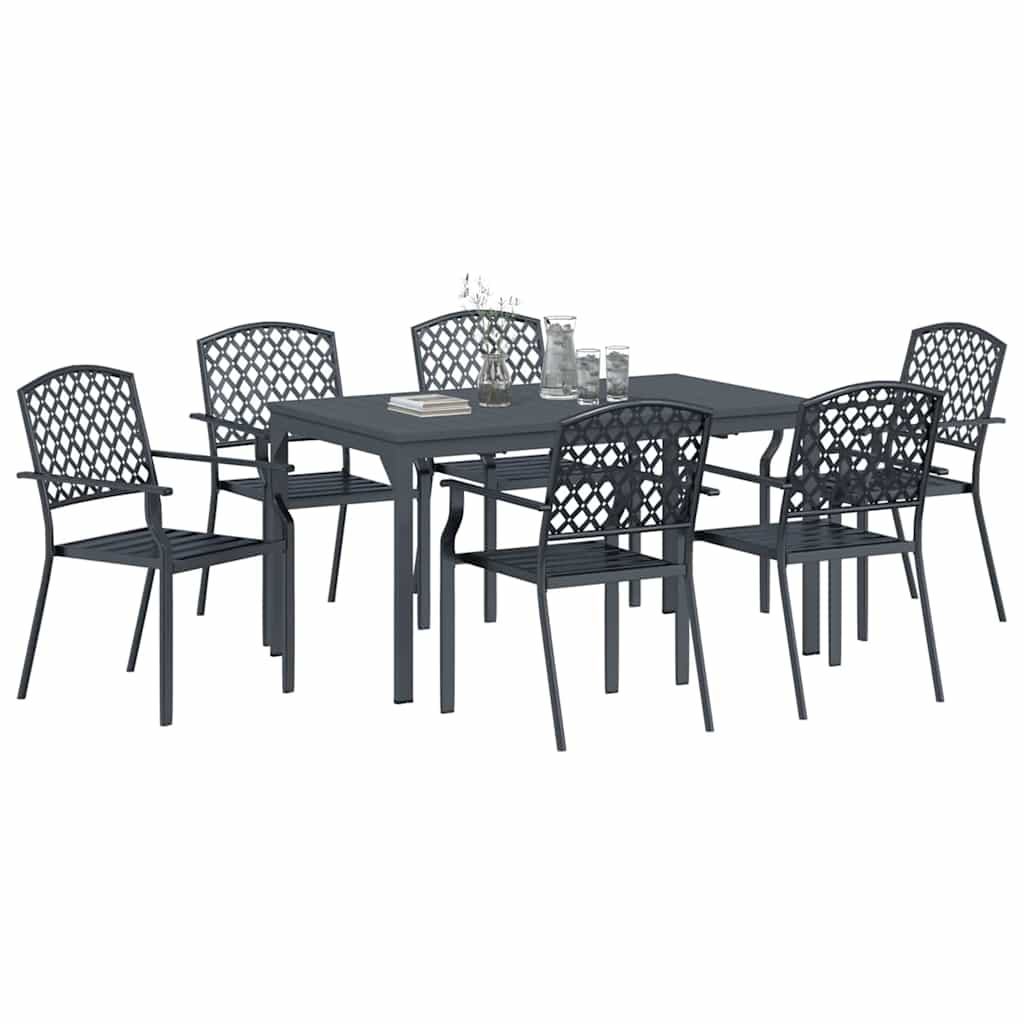 Conjunto de Comedor de Jardín 7 pcs Antracita