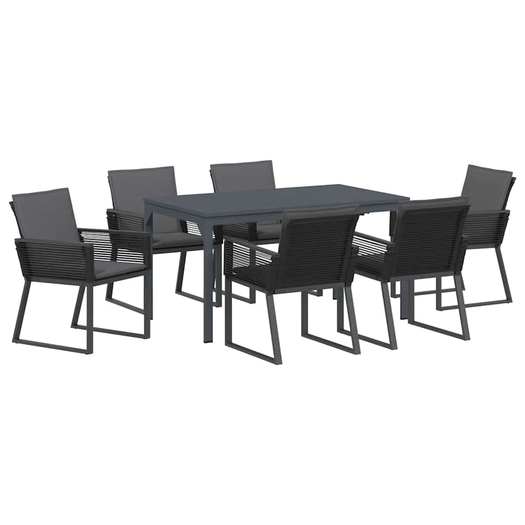 Conjunto de Comedor de Jardín 7 pcs Antracita ratán sintético