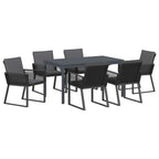 Conjunto de Comedor de Jardín 7 pcs Antracita ratán sintético