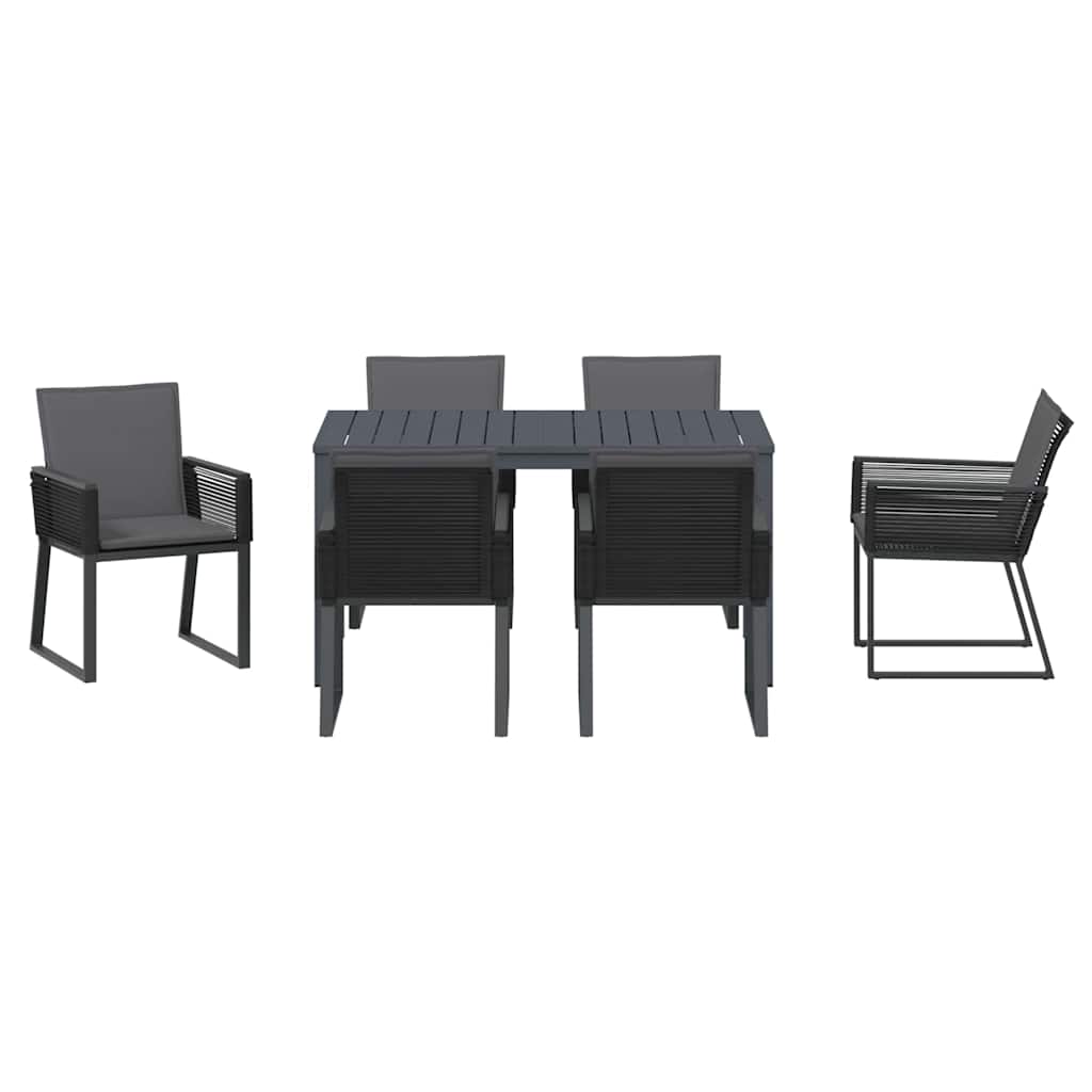 Conjunto de Comedor de Jardín 7 pcs Antracita ratán sintético