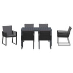 Conjunto de Comedor de Jardín 7 pcs Antracita ratán sintético