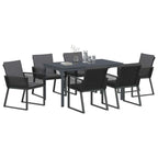 Conjunto de Comedor de Jardín 7 pcs Antracita ratán sintético