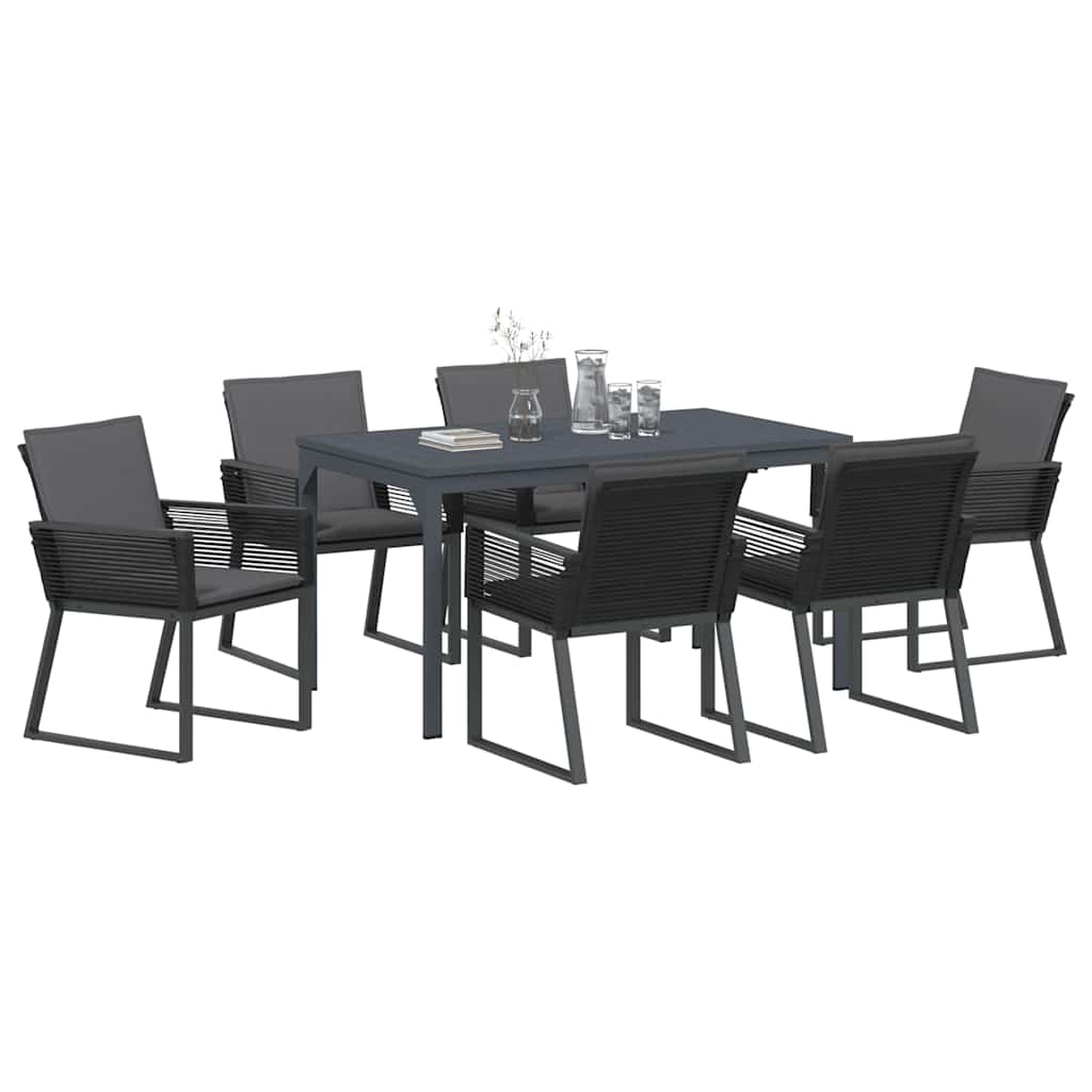 Conjunto de Comedor de Jardín 7 pcs Antracita ratán sintético