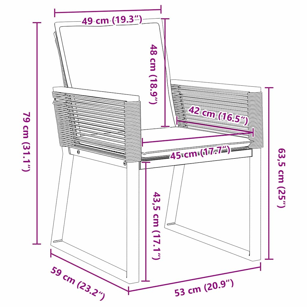 Conjunto de Comedor de Jardín 7 pcs Antracita ratán sintético
