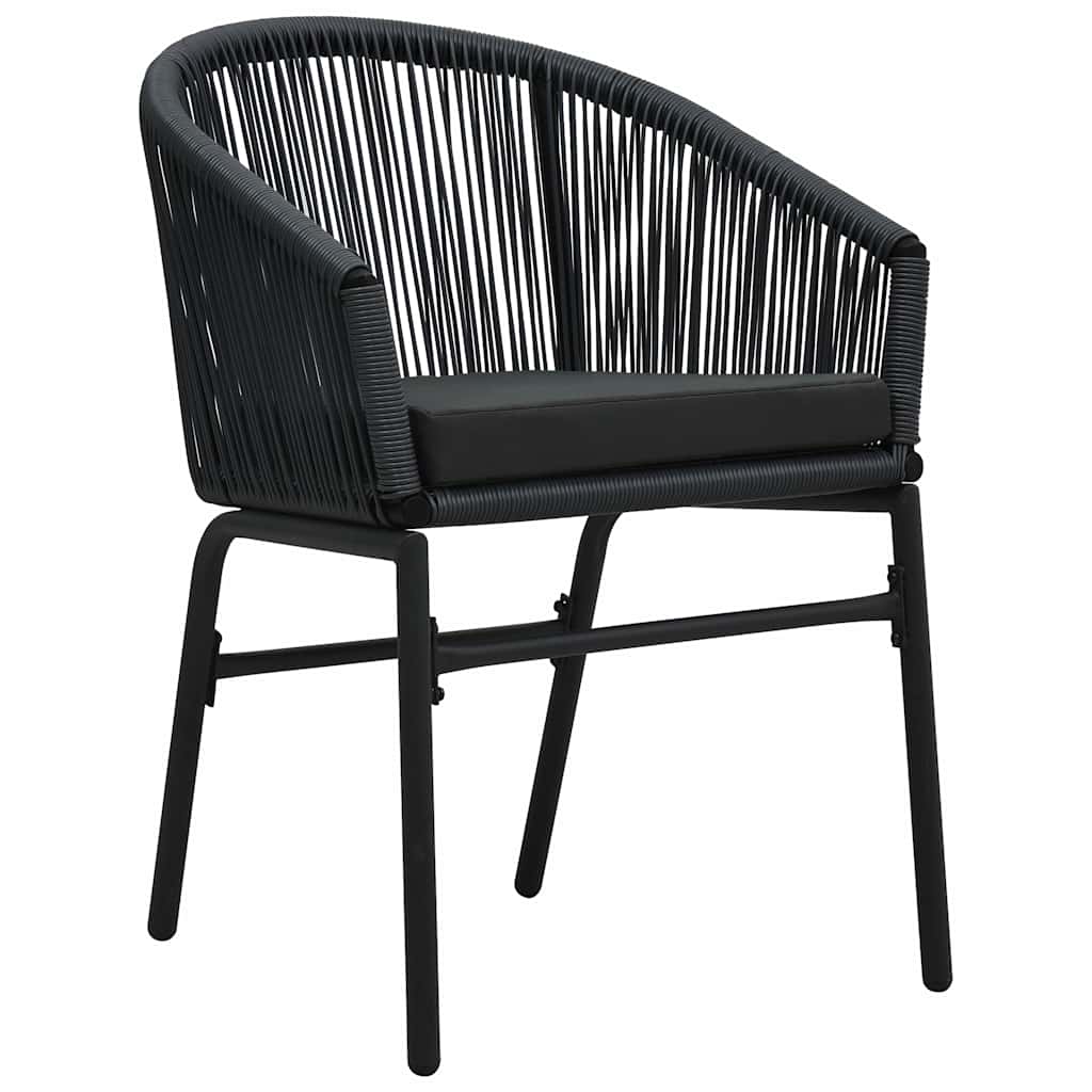 Conjunto de Comedor de Jardín 7 pcs Negro ratán sintético