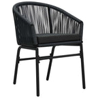 Conjunto de Comedor de Jardín 7 pcs Negro ratán sintético