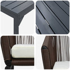 Conjunto de Comedor de Jardín 7 pcs Marrón ratán sintético