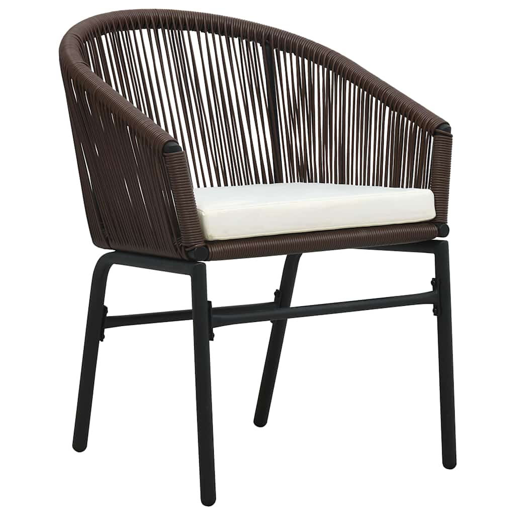 Conjunto de Comedor de Jardín 7 pcs Marrón ratán sintético