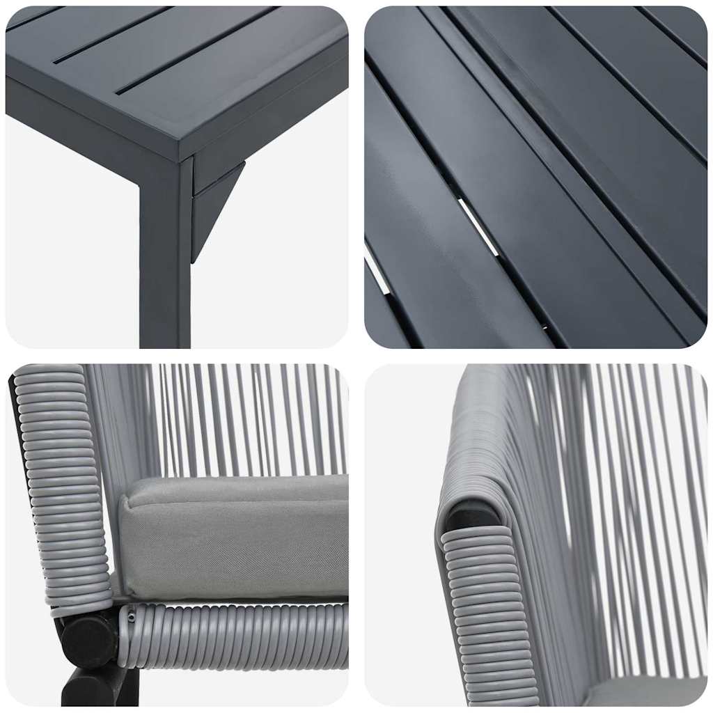 Conjunto de Comedor de Jardín 7 pcs Gris ratán sintético