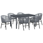 Conjunto de Comedor de Jardín 7 pcs Gris ratán sintético