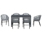 Conjunto de Comedor de Jardín 7 pcs Gris ratán sintético
