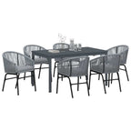 Conjunto de Comedor de Jardín 7 pcs Gris ratán sintético