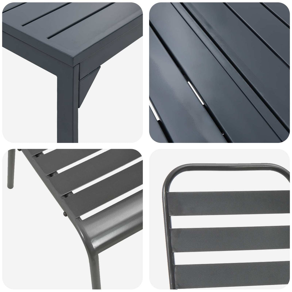 Conjunto de Comedor de Jardín 9 pcs Antracita