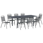 Conjunto de Comedor de Jardín 9 pcs Antracita