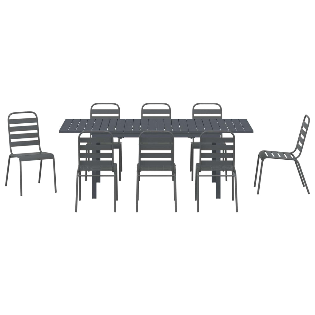Conjunto de Comedor de Jardín 9 pcs Antracita