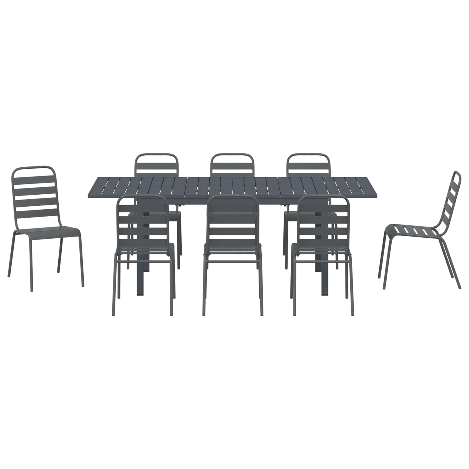 Conjunto de Comedor de Jardín 9 pcs Antracita