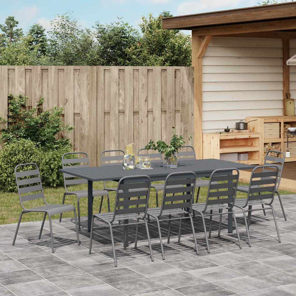 Conjunto de Comedor de Jardín 11 pcs Antracita