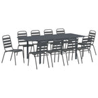 Conjunto de Comedor de Jardín 11 pcs Antracita