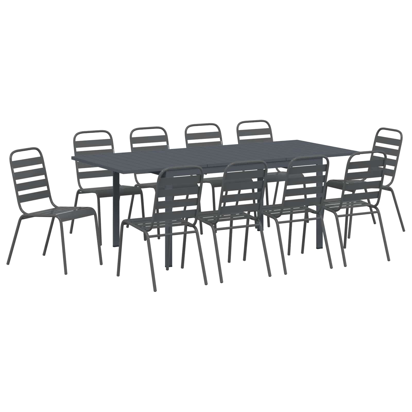Conjunto de Comedor de Jardín 11 pcs Antracita