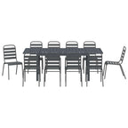 Conjunto de Comedor de Jardín 11 pcs Antracita