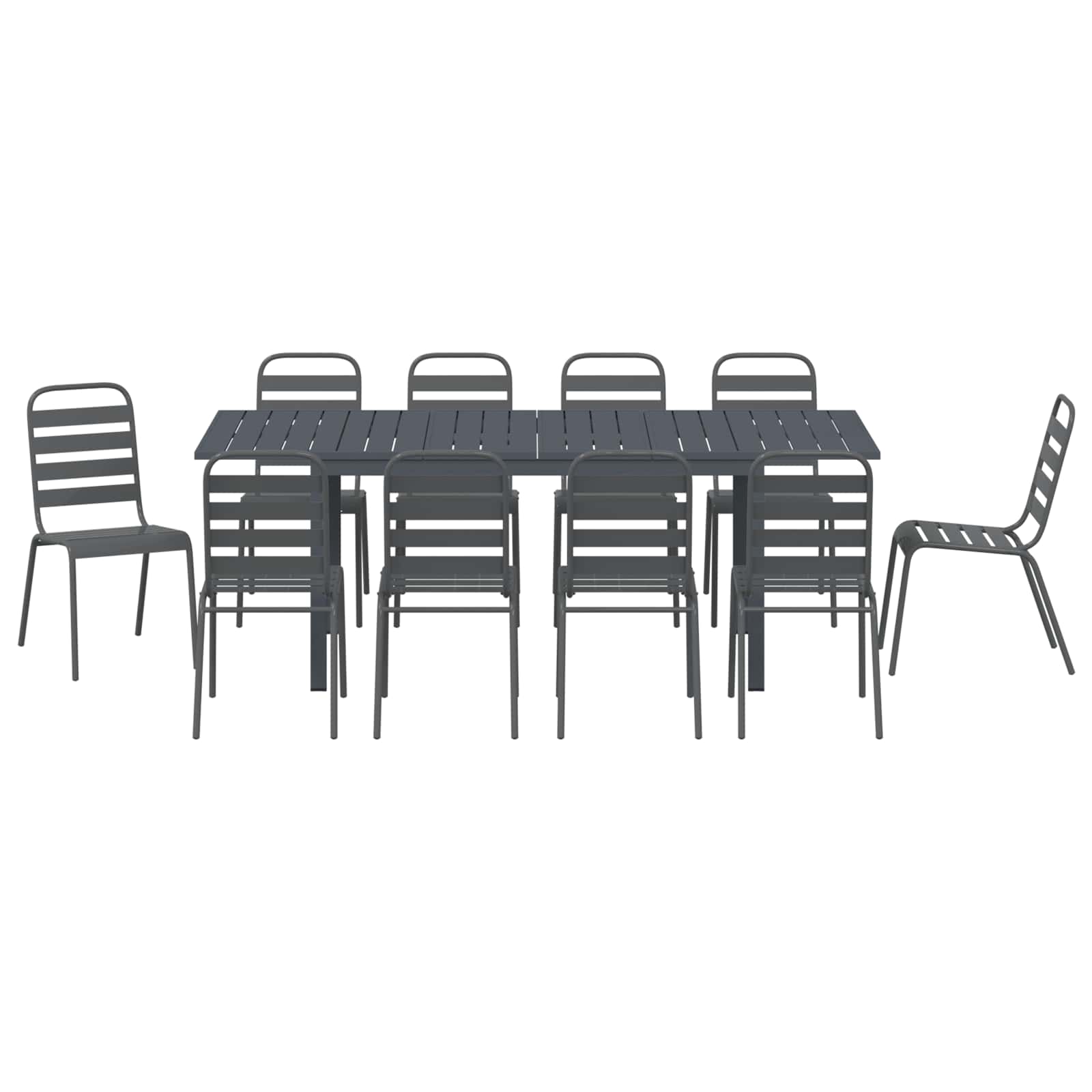 Conjunto de Comedor de Jardín 11 pcs Antracita