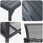 Conjunto de Comedor de Jardín 9 pcs Negro ratán sintético