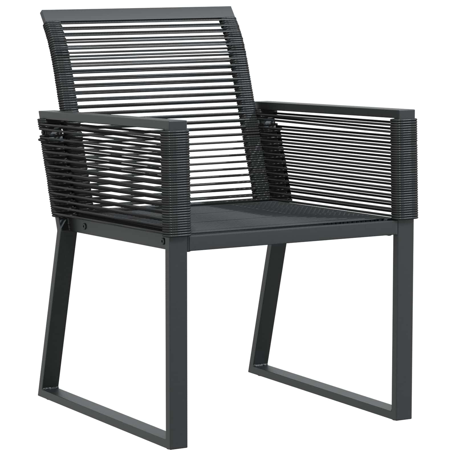Conjunto de Comedor de Jardín 9 pcs Negro ratán sintético