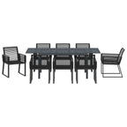 Conjunto de Comedor de Jardín 9 pcs Negro ratán sintético