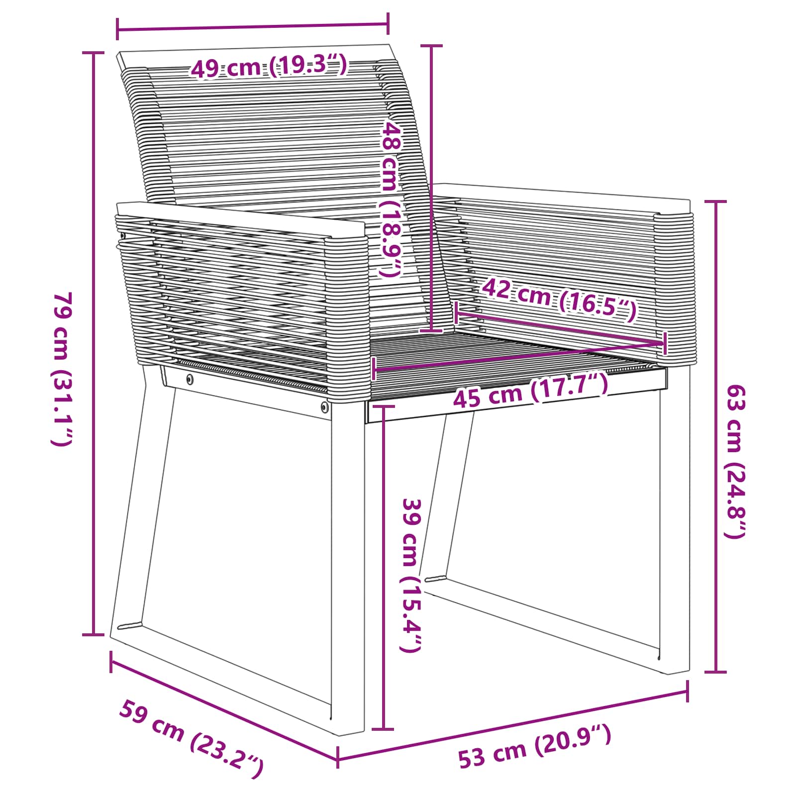 Conjunto de Comedor de Jardín 9 pcs Negro ratán sintético