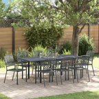 Conjunto de Comedor de Jardín 9 pcs Antracita