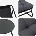 Conjunto de Comedor de Jardín 5 pcs Negro Acero