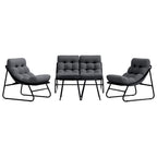 Conjunto de Comedor de Jardín 5 pcs Negro Acero
