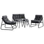 Conjunto de Comedor de Jardín 5 pcs Negro Acero