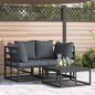 Conjunto de sofá de jardim 3 peças Preto Metal