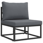 Conjunto de sofás de jardín 4 pcs Negro Metal