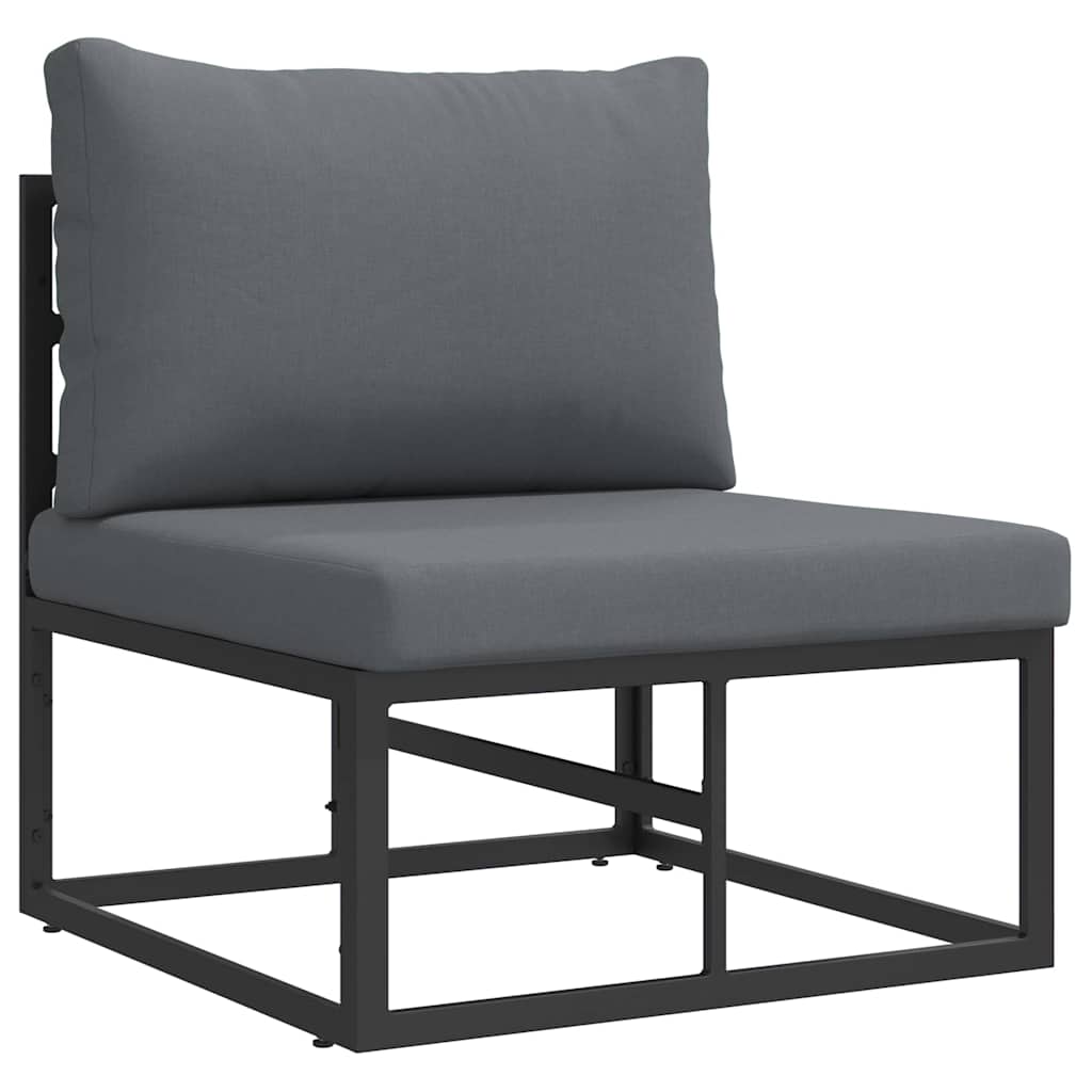 Conjunto de sofás de jardín 4 pcs Negro Metal