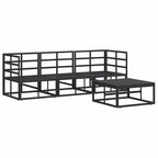 Conjunto de sofás de jardín 4 pcs Negro Metal