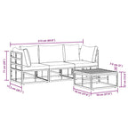 Conjunto de sofás de jardín 4 pcs Negro Metal