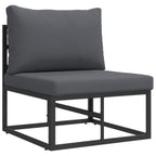Conjunto de sofás de jardín 4 pcs Negro Metal
