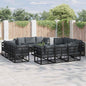 12-piece black metal garden sofa set