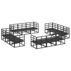 Conjunto de sofás de jardín 12 pcs Negro Metal