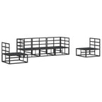 Conjunto de sofás de jardín con cojín 5 pcs Negro Aluminio