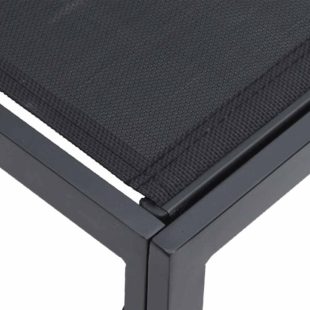 Conjunto de sofás de jardín con cojín 8 pcs Negro Aluminio